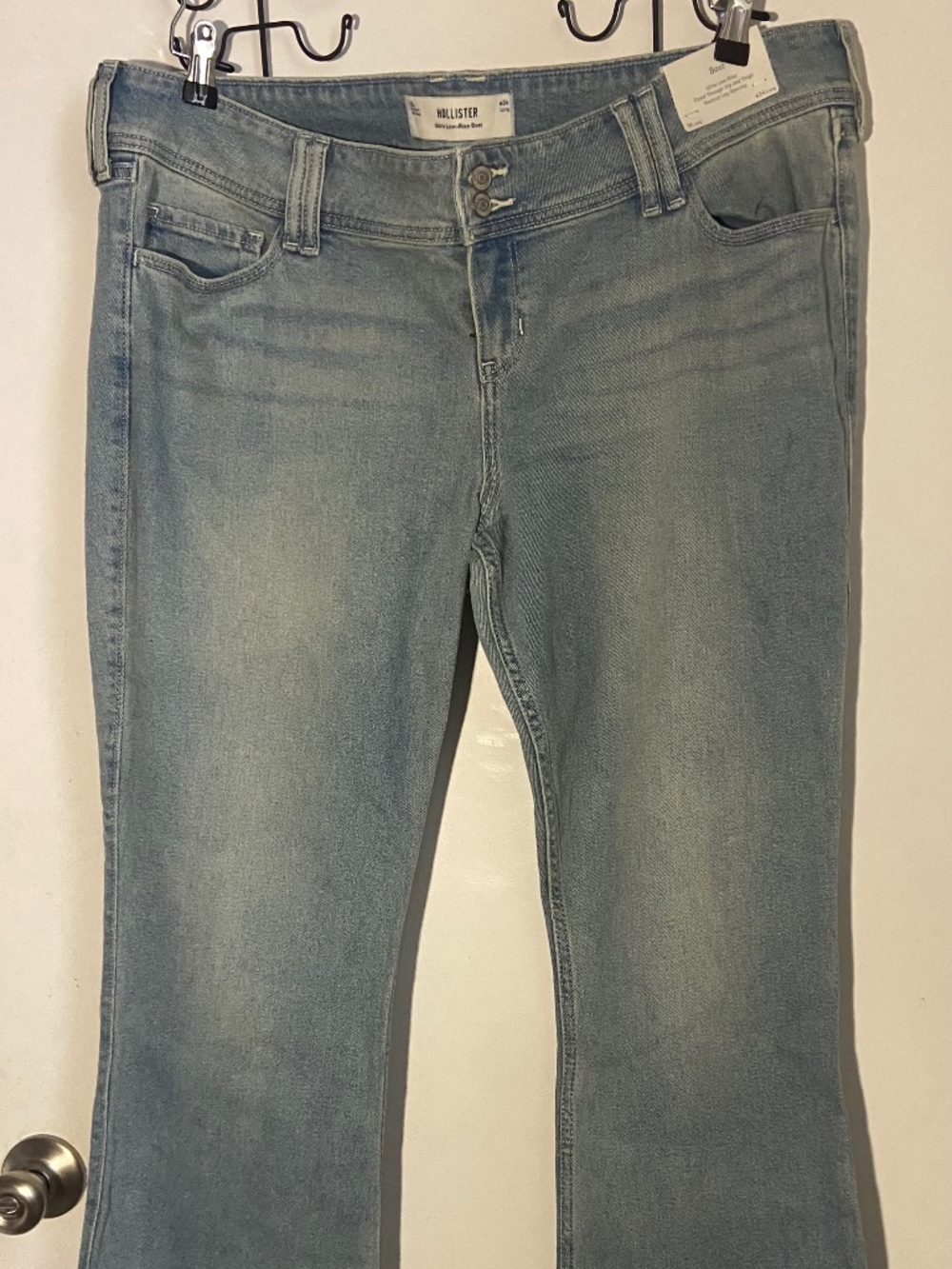 Hollister, super low cut boot leg jeans
